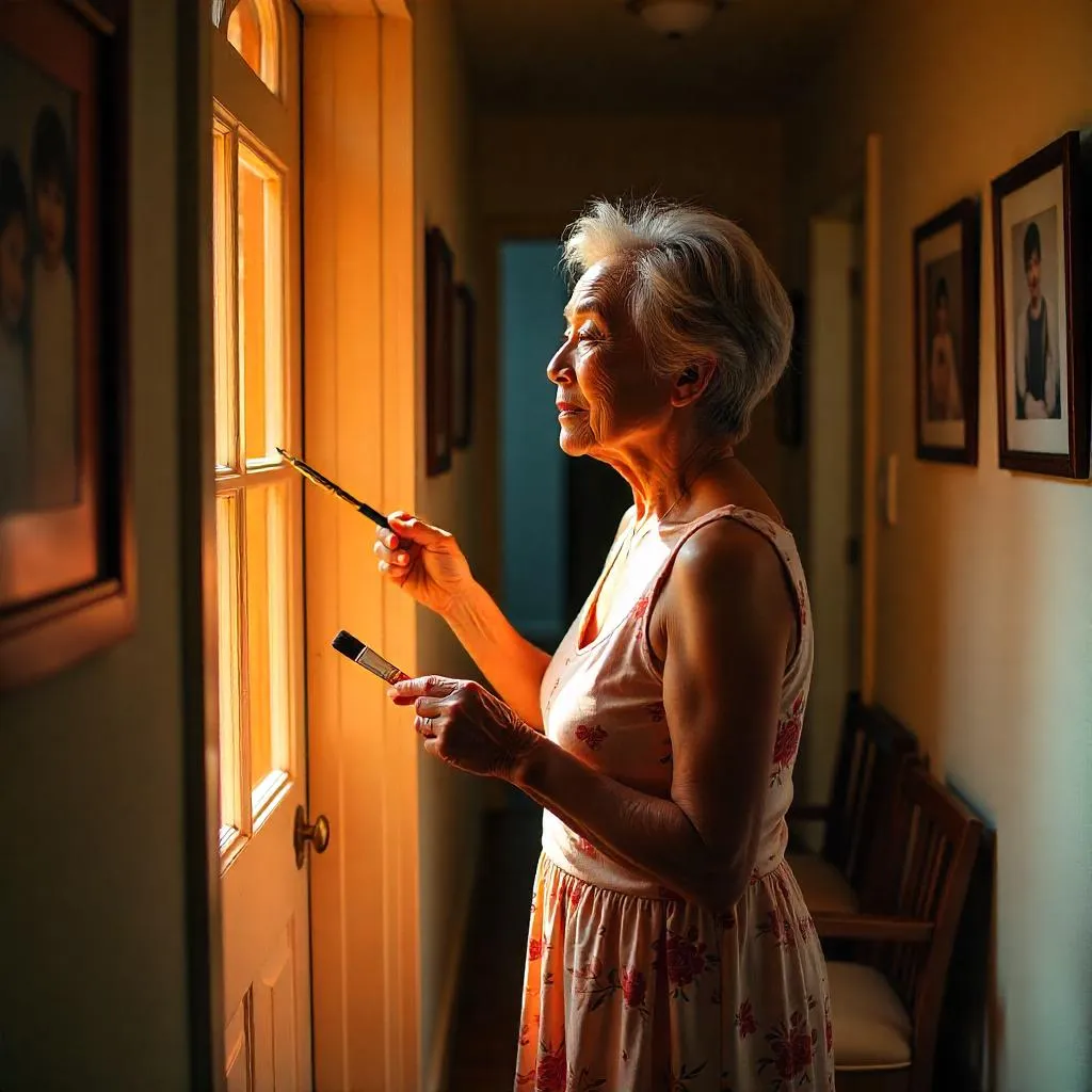 ทาสีวงกลบประตู