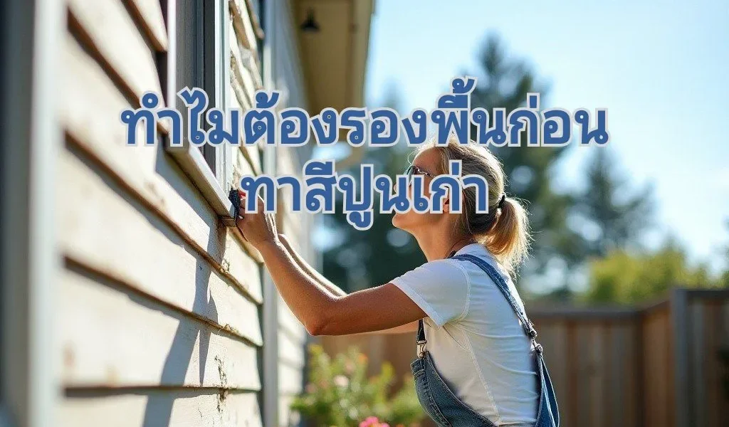เตรียมพื้นผิวสีรองพื้นปูนเก่า