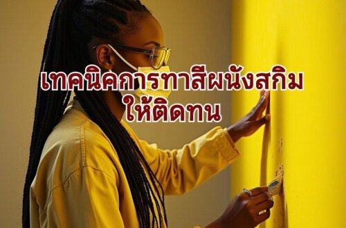 สกิมผนังที่ทาสีไปแล้ว