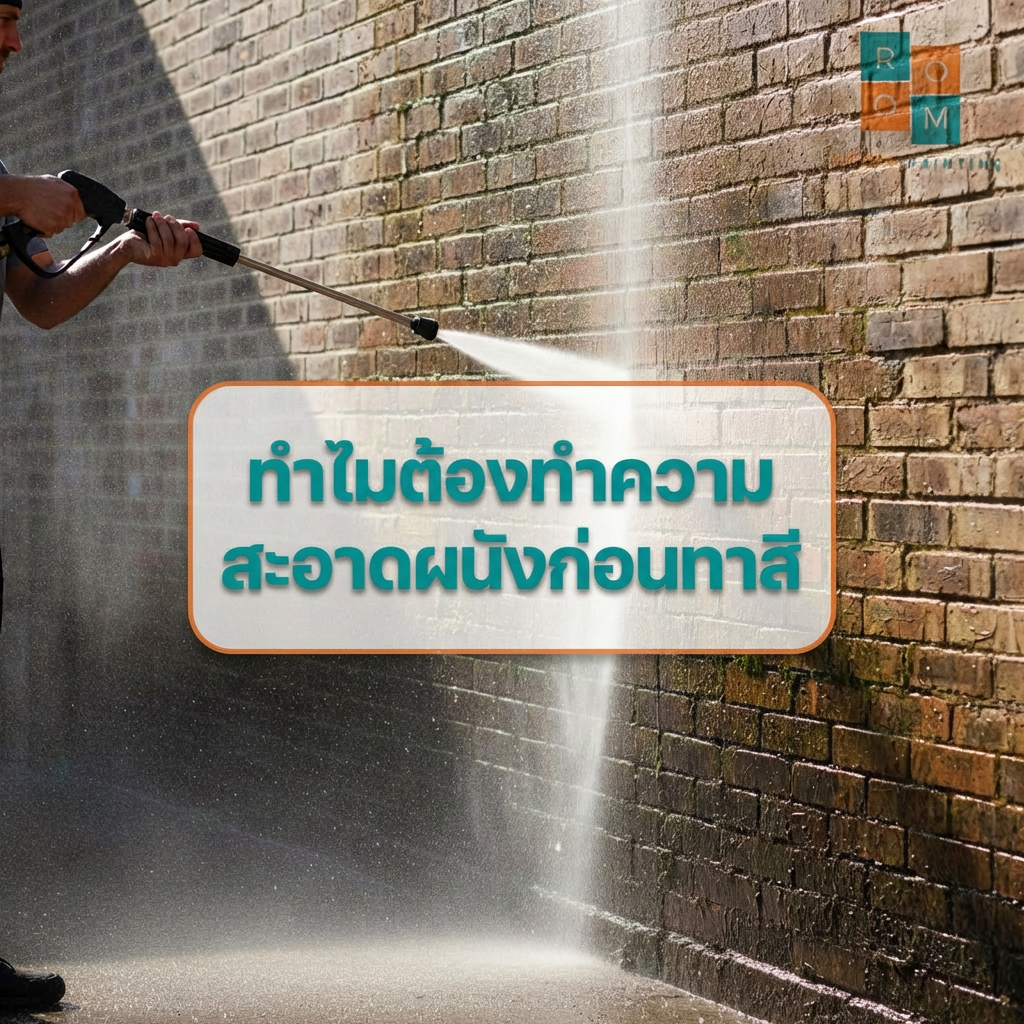 การทำความสะอาดผนัง เครื่องฉีดน้ำ