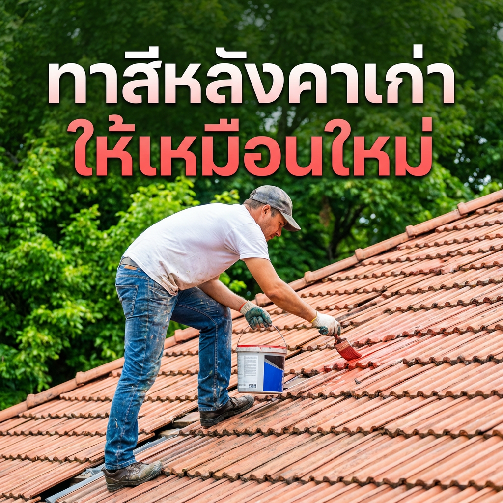 ทาสีหลังคาเก่า