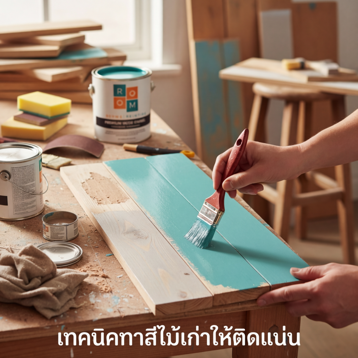 ทาสีไม้เก่าให้ติดทน