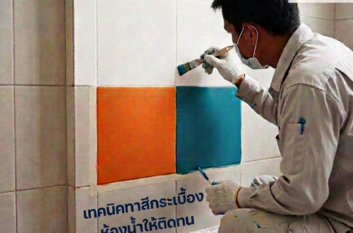 ทาสีกระเบื้องให้ติดทนมาก