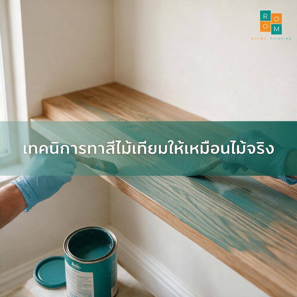 กำลังทาสีไม้เทียม